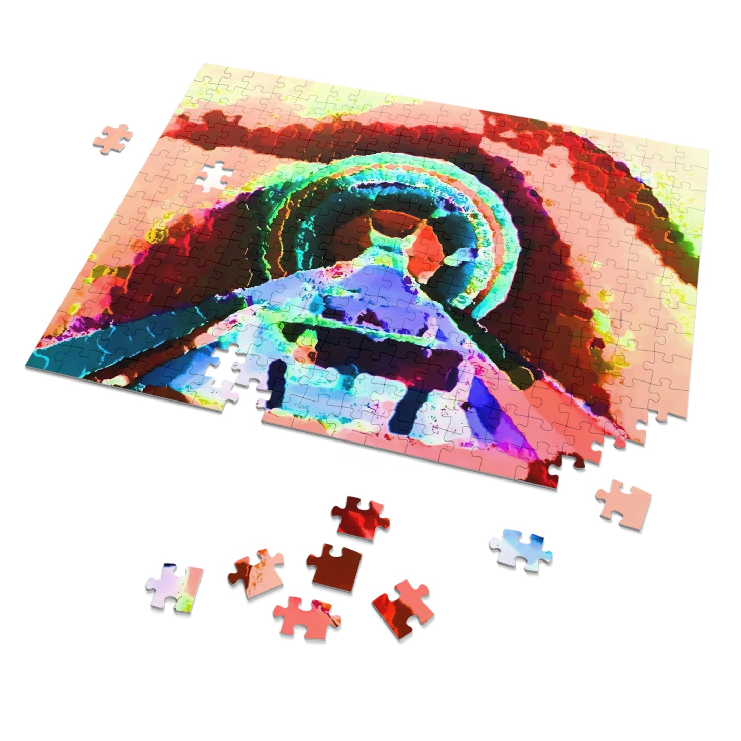 Jigsaw Puzzle (30, 110, 252, 500,1000-Piece) ... "Seattle's World Fair" ... Below Space Needle 'Looking Up' ... On A Very Rainy Morning (Father's Family Photo). ... Original ...