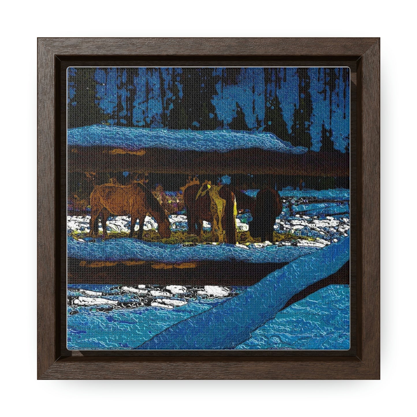 Gallery Canvas Wraps, Square Frame ... A Horse ... A Saddle ...  Foraging Through The Snow ...  An_Asses 'Cry' ... Central Idaho, November 2022 ...  Original Works ...