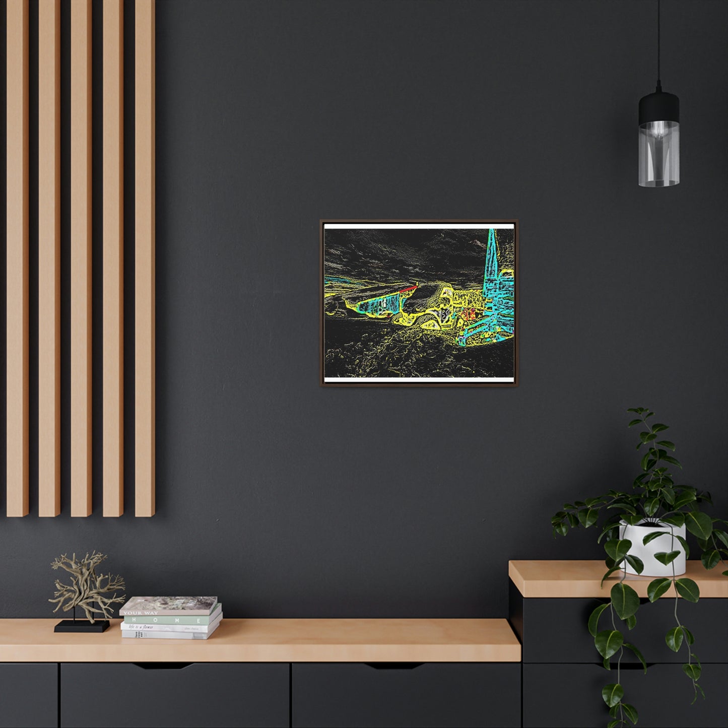 Gallery Canvas Wraps, Horizontal Frame ... "Snow Vehicle In Snow Storm At-Rest" ... Circa 12Mar23 ... Central Idaho ... 18-Hours Rendering Time: Original Works ...