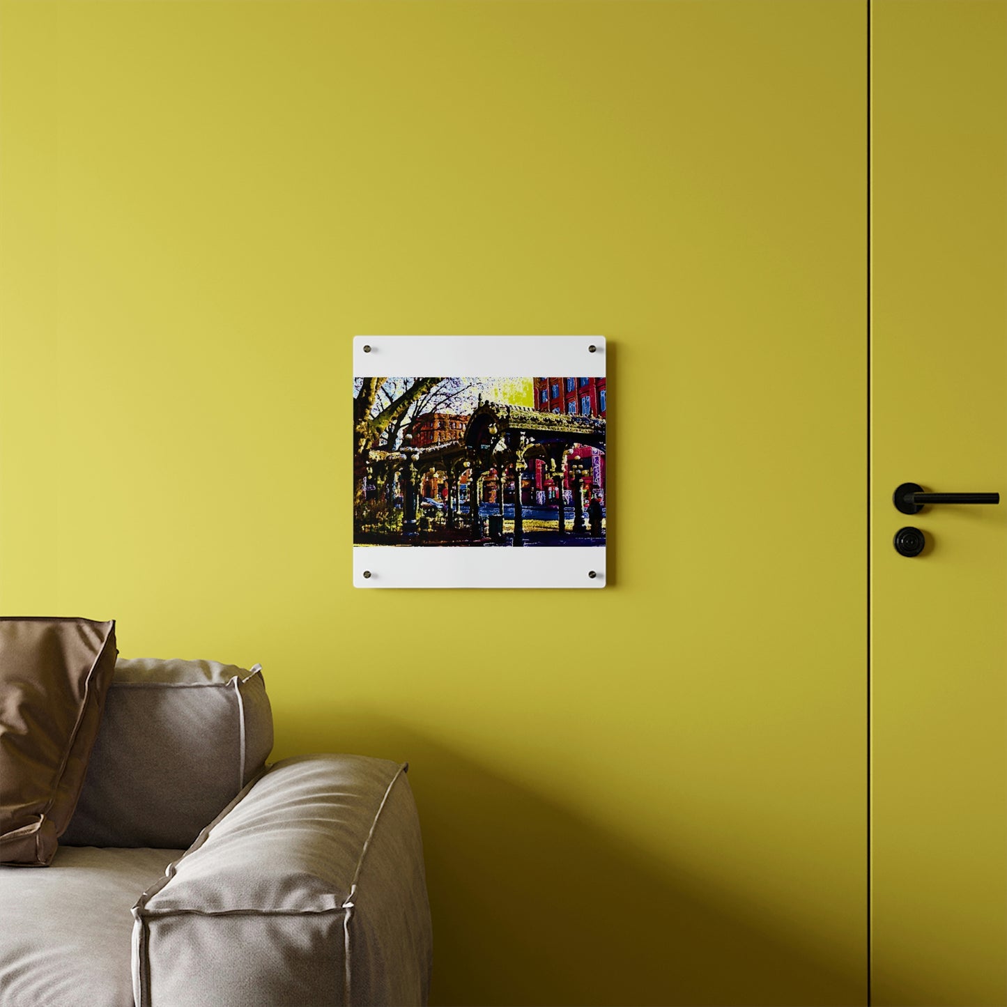 Acrylic Wall Art Panels ... A Very Fine Place To Meet ... To Catch The Bus ... 'To Find A Friend' .. Just-To-Hangout ... Dr FJHolt Base Photo ... Original Works ...