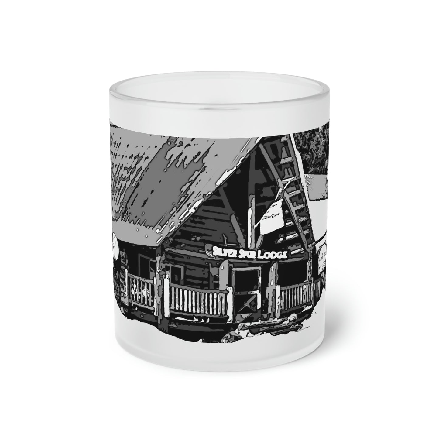 Frosted Glass Mug ... A Beautiful Lodge & Back-Country Outfitter In A Mountain Town ... 'Dixie, Idaho, November 2022' ... Original Works ...