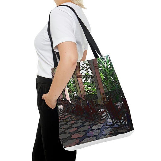 AOP Tote Bag ...  Lanai & Rocking Chairs At: 'The Pink Palace' ... The Royal Hawai'ian ... Honolulu, HI ... '27Oct2014' ... Original Works ...
