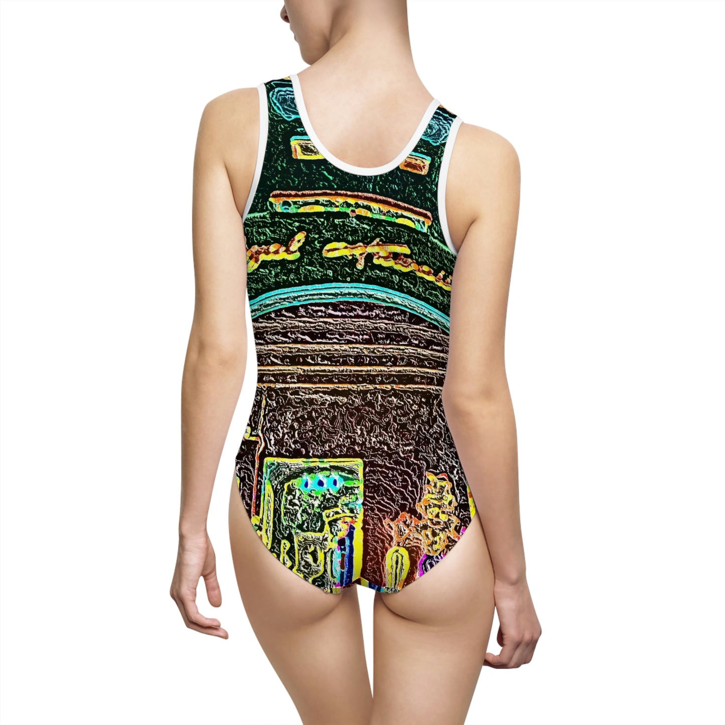 Women's Classic One-Piece Swimsuit ... "La Grande Entree" At: 'The Pink Palace' ... The Royal Hawai'ian ... Honolulu, HI ... '27Oct2014' ... Original Works ...