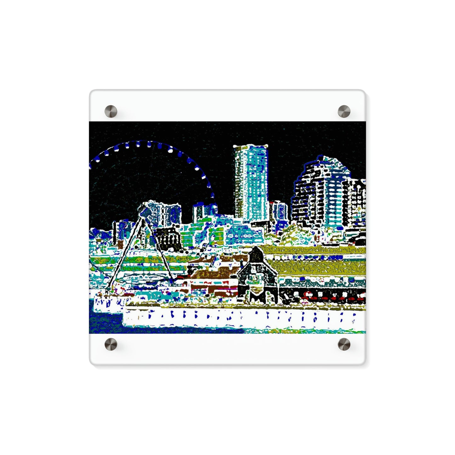 Acrylic Wall Art Panels ... That Classic Wheel ... 'Seattle's Wheel' ... & An Old Classic Waterside Vendors ...  'Family Archives' ... Original Works ...