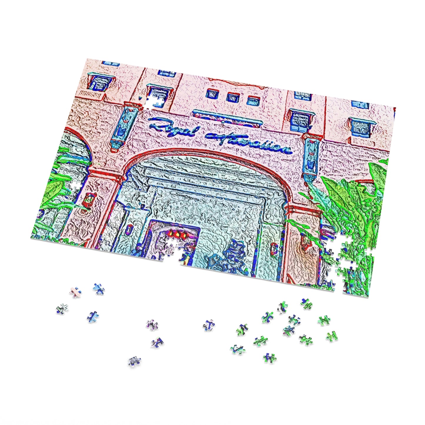 Jigsaw Puzzle (30, 110, 252, 500,1000-Piece) ... "La Grande Entree" At: 'The Pink Palace' ... The Royal Hawai'ian ... Honolulu, HI ... '27Oct2014' ... Original Works ...