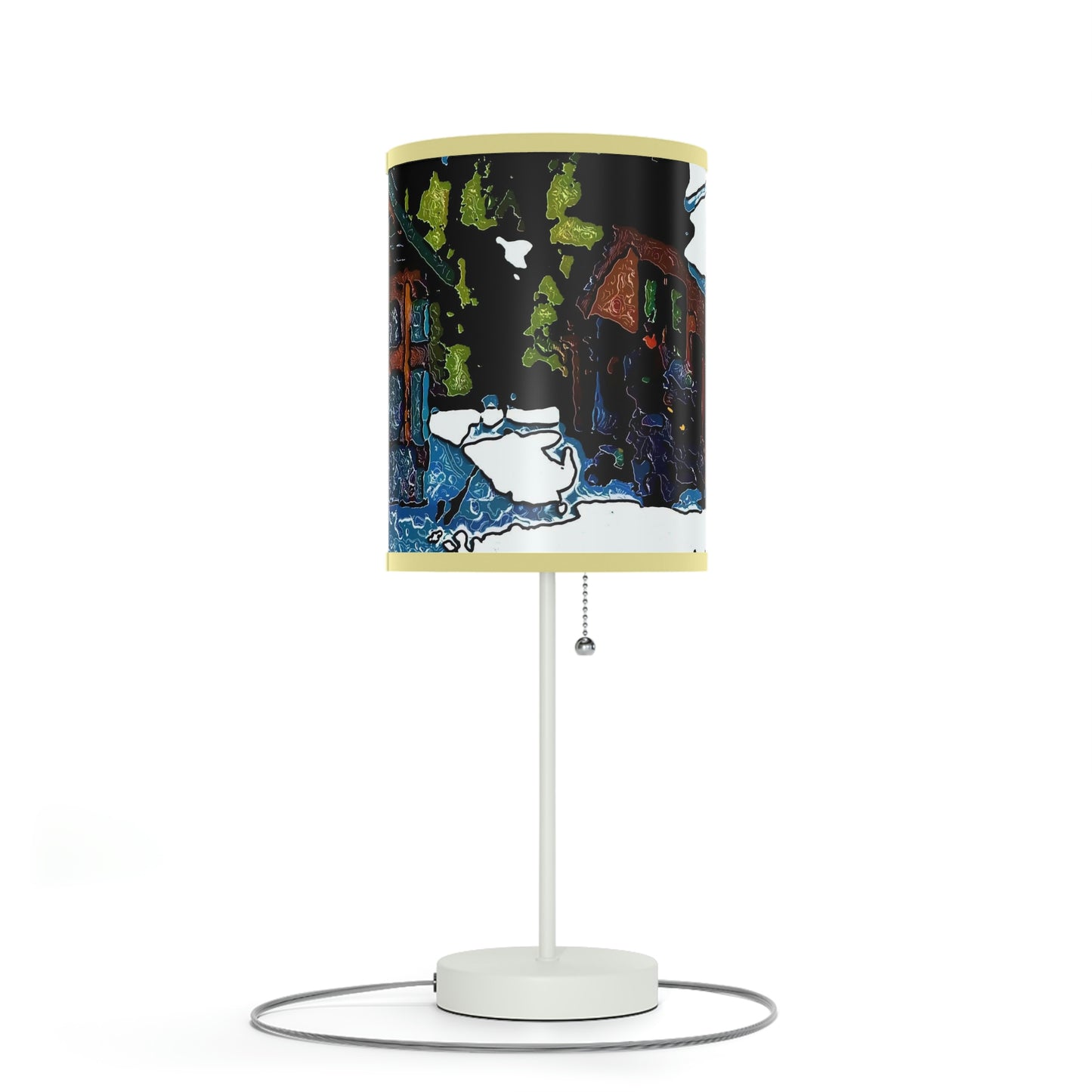 Lamp on a Stand, US|CA plug ... "A Rider Passeth-Through-It" ... Colors Galore & A Bit Of Impressionism ... Original Works. Winter 2021. Central Idaho. Rendering Time: 12 Hours ...