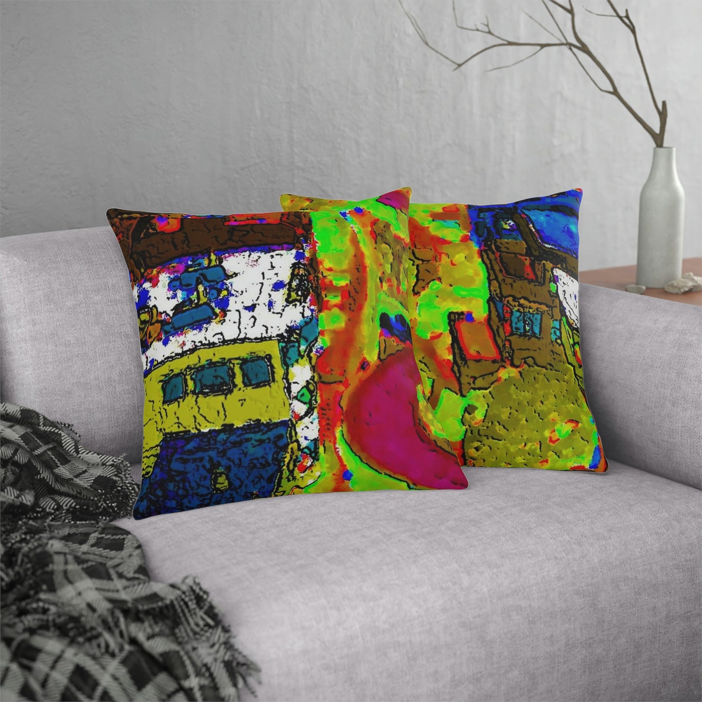 Waterproof Pillows ... A Crazy Street ... 'Eight Winding Curve-Switchbacks' ... "Lombard Street, San Francisco, CA' ... Family Archives: 1970's ... Original Works ...