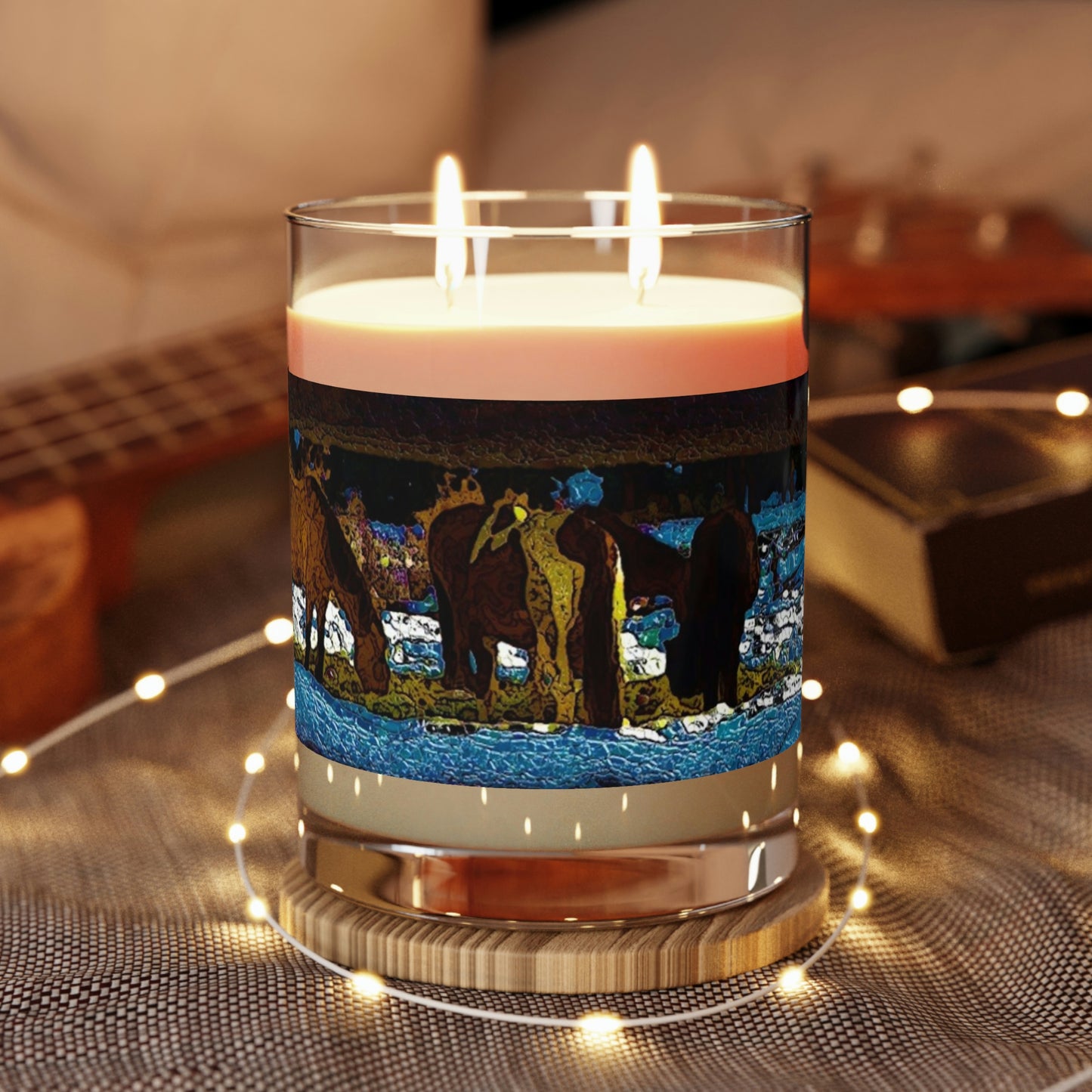 Scented Candle - Full Glass, 11oz ...  A Horse ... A Saddle ...  Foraging Through The Snow ...  An_Asses 'Cry' ... Central Idaho, November 2022 ...  Original Works ..