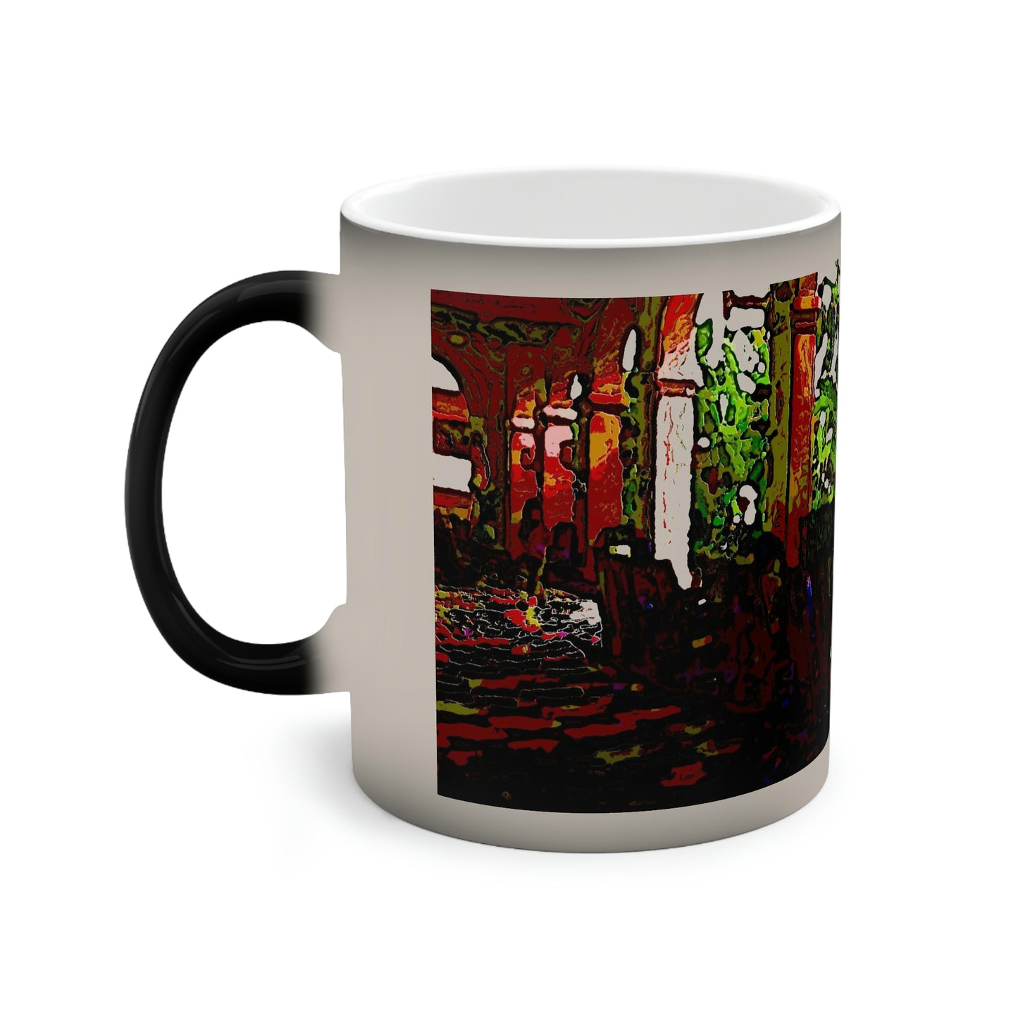 Color-Changing Mug, 11oz ...  Lanai & Rocking Chairs At: 'The Pink Palace' ... The Royal Hawai'ian ... Honolulu, HI ... '27Oct2014' ... Original Works ...