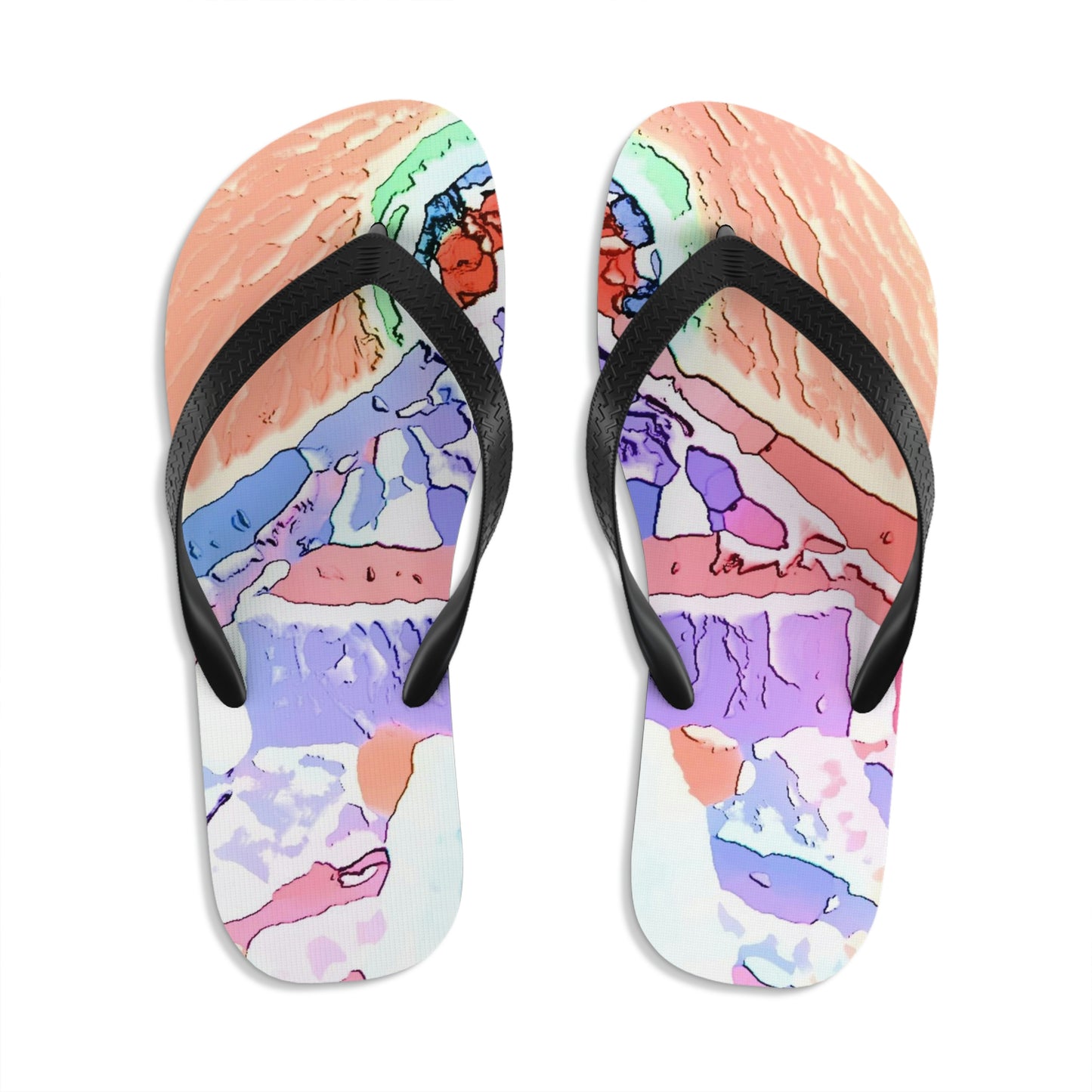 Unisex Flip-Flops ... "Seattle's World Fair" ... Below Space Needle 'Looking Up' ... On A Very Rainy Morning (Father's Family Photo). ... Original ...