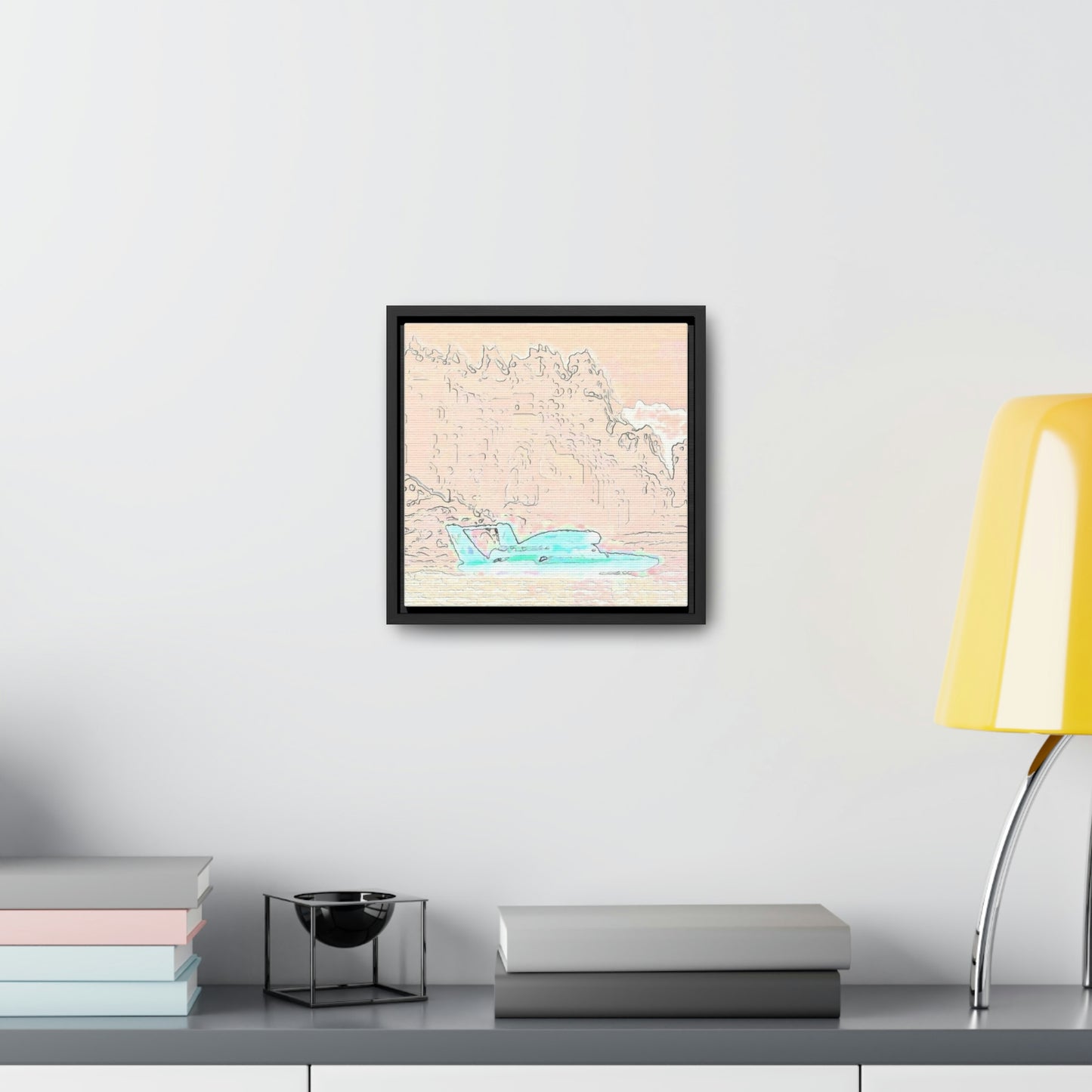 Gallery Canvas Wraps, Square Frame ...  Seattle Columbia Cup On Lake Washington ... "Dave Wilcox Heads For The Win" ... Associate Gift-Photo ... Original Works ...