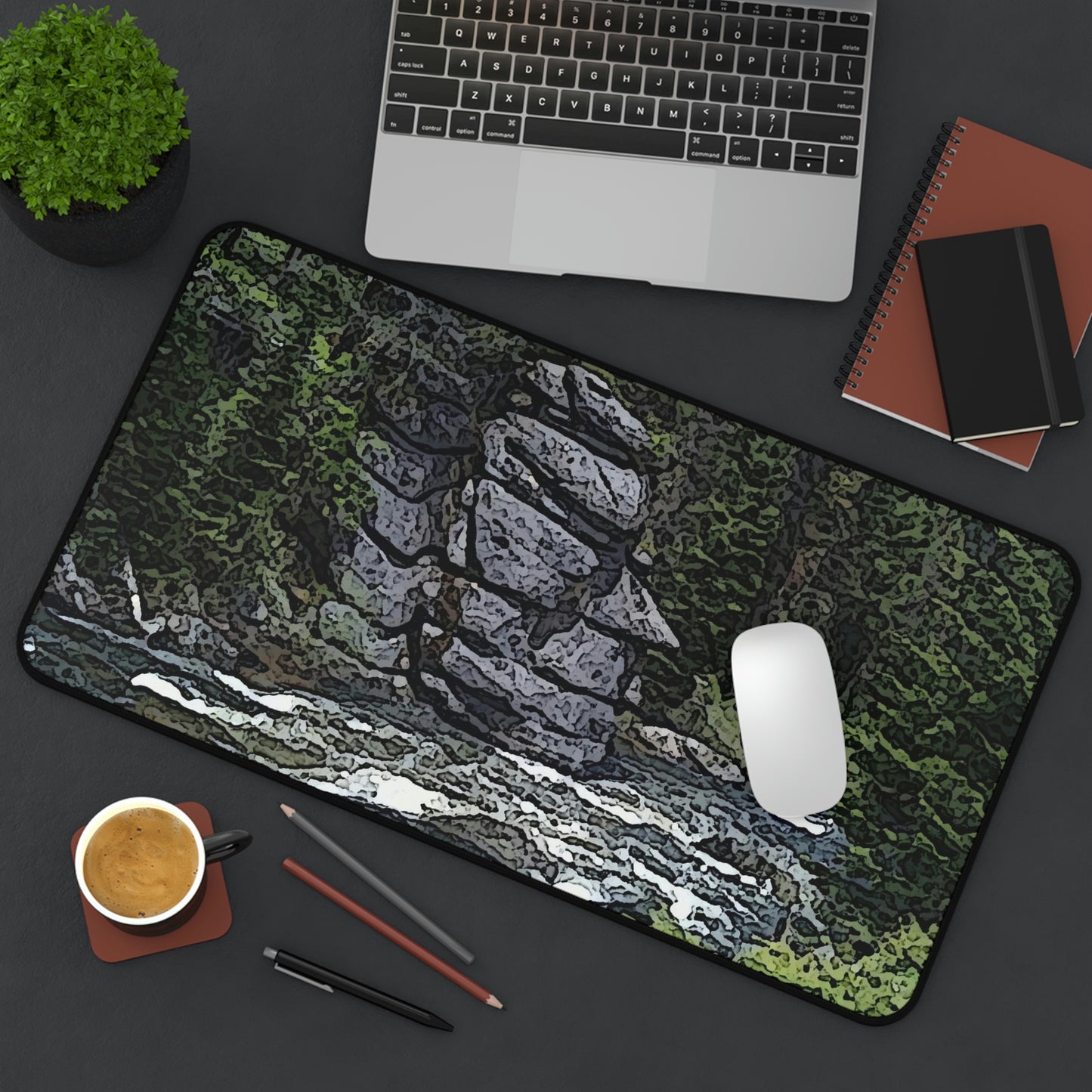 Desk Mat ..."I Am Innocent" ... Tricky-Dick Immortalized ... Nixon Rock: Along The River ... Central Idaho, Summer 2020 ... Original Works ...
