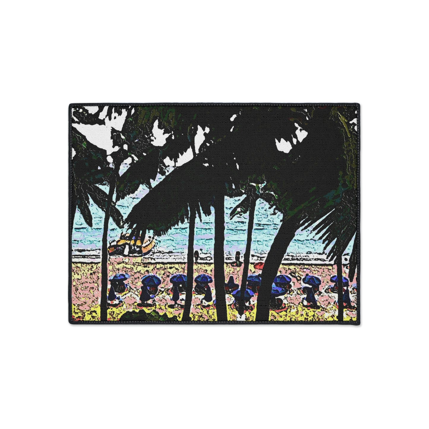 Heavy Duty Floor Mat ... "A Beautiful Beach Amongst The Palms" ... The Outrigger Waikiki, Honolulu, Oahu ... Original Works ...