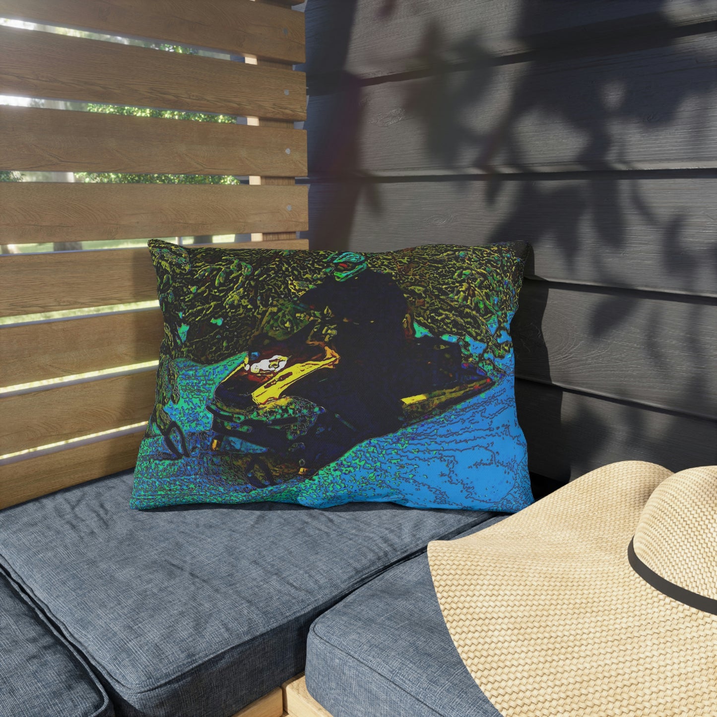 Outdoor Pillow .s ... Yep ... "Another Day ... Riding Through The Wilderness ... " ... February 2023 ... Original Works ...