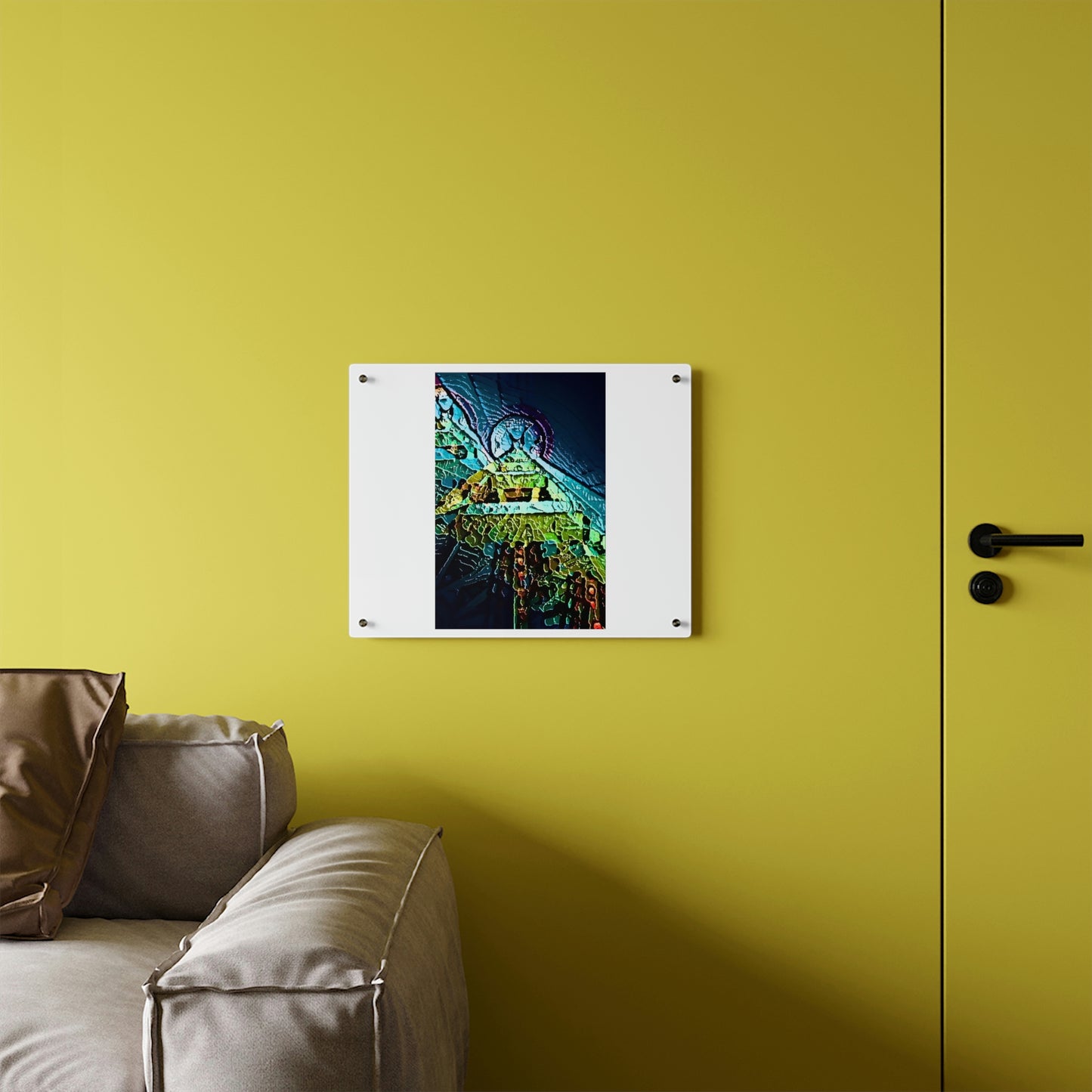 Acrylic Wall Art Panels ... "Seattle's World Fair" ... Below Space Needle 'Looking Up' ... On A Very Rainy Morning (Father's Family Photo). ... Original ...