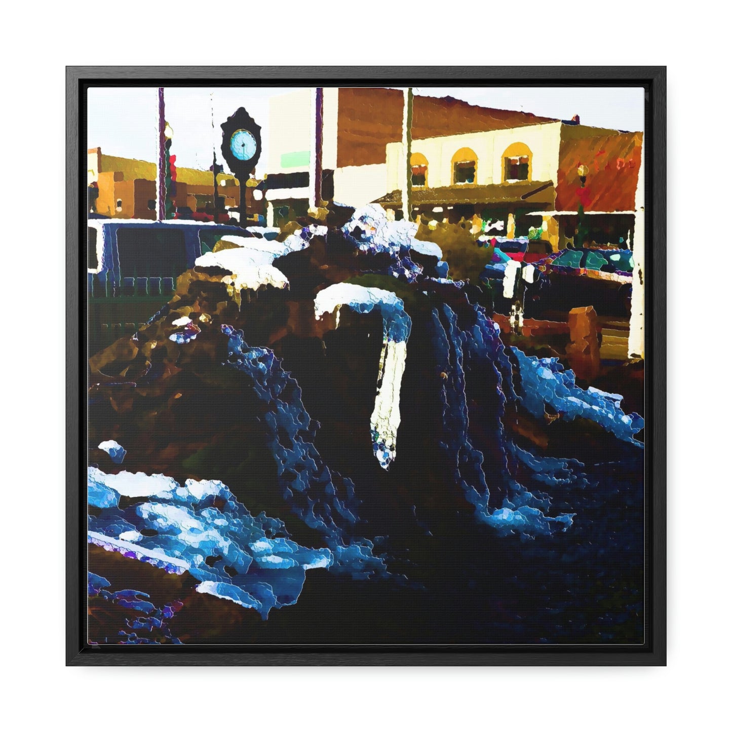 Gallery Canvas Wraps, Square Frame ...  "Ice & Water Sculpted" ... Downtown Grangeville, Idaho ... Adjacent To Irwin Pharmacy ... 5Jan23 ... Original Works ...