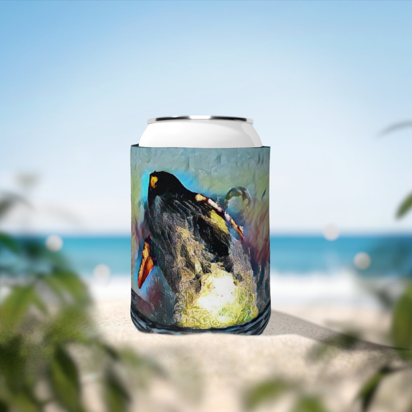 Can Cooler Sleeve ... An Extraordinary Humpback Breach ... 'With Explosive Energy' ... Family Archives (KPH) ... Circa: 21st Century. Maui, HI ... Original Works ...