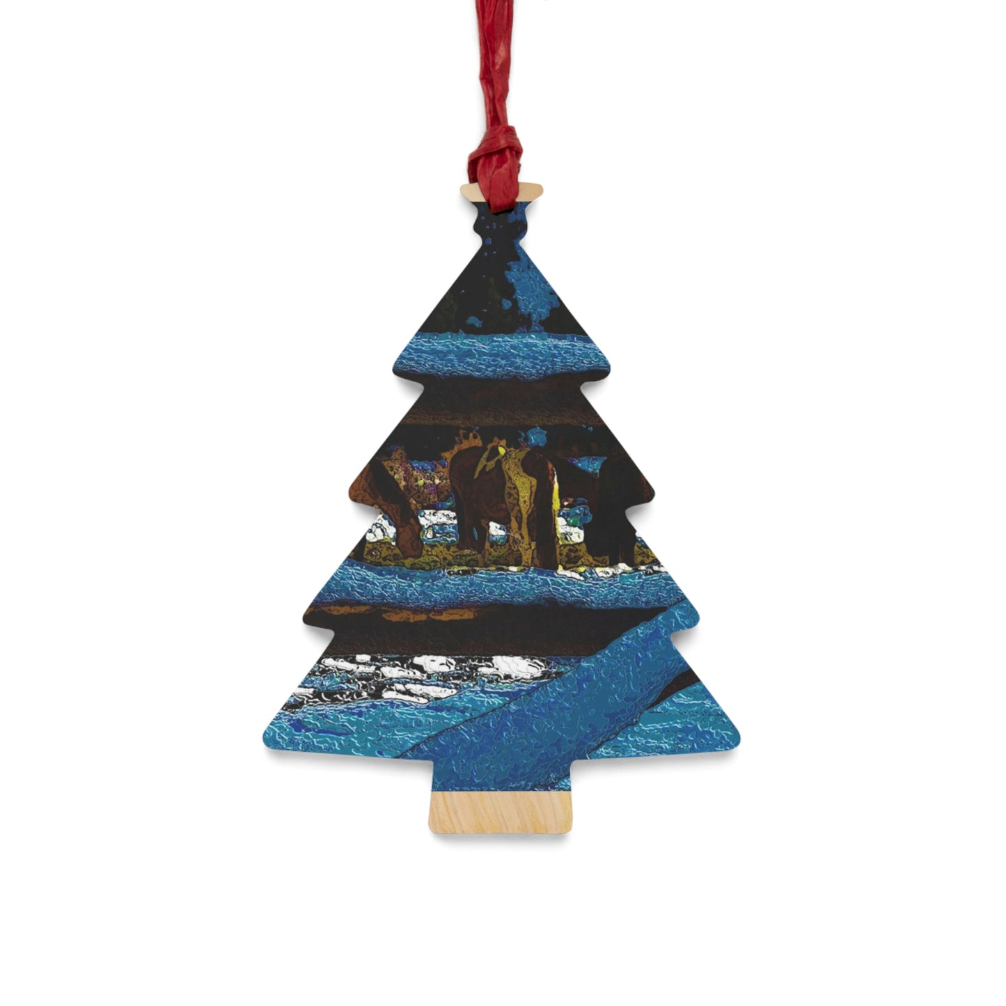 Wooden Ornaments ...  A Horse ... A Saddle ...  Foraging Through The Snow ...  An_Asses 'Cry' ... Central Idaho, November 2022 ...  Original Works ..