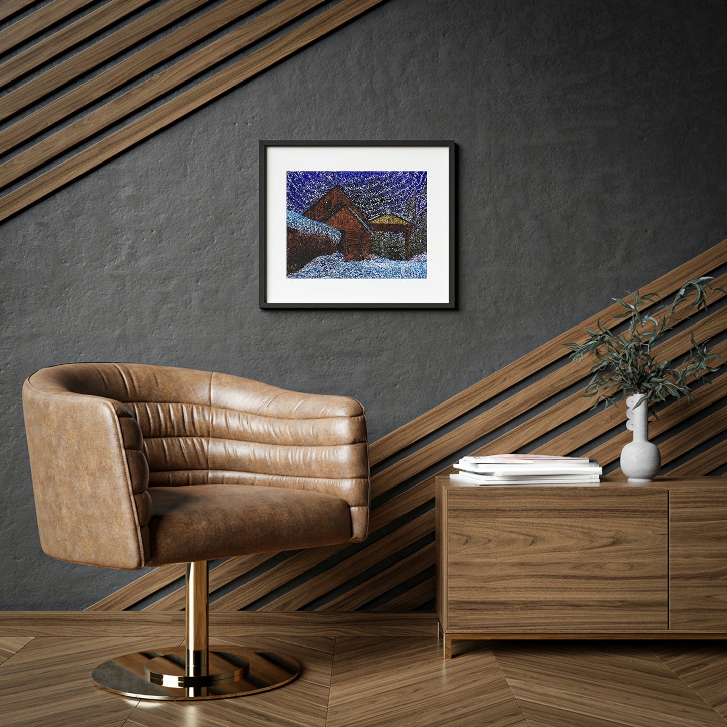 Framed Posters, Matte ... "A Cabin In The Mountains Of Central Idaho_2"