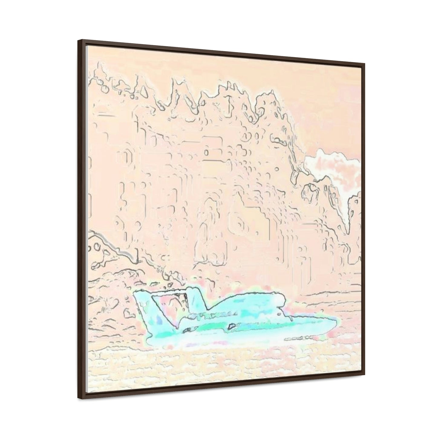 Gallery Canvas Wraps, Square Frame ...  Seattle Columbia Cup On Lake Washington ... "Dave Wilcox Heads For The Win" ... Associate Gift-Photo ... Original Works ...