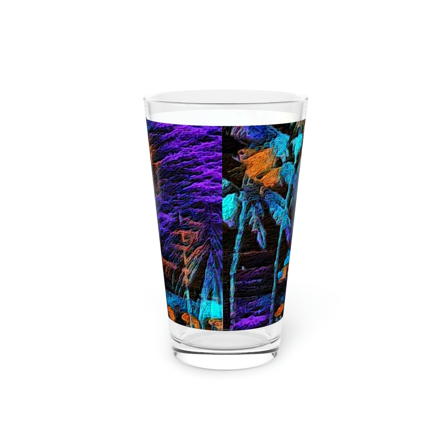 Pint Glass, 16oz ... "The Royal Hawai'ian: Waikiki Beach_Beach" ... Honolulu, HI ... Ocotber 2014 (Halloween) ... Original Works ...