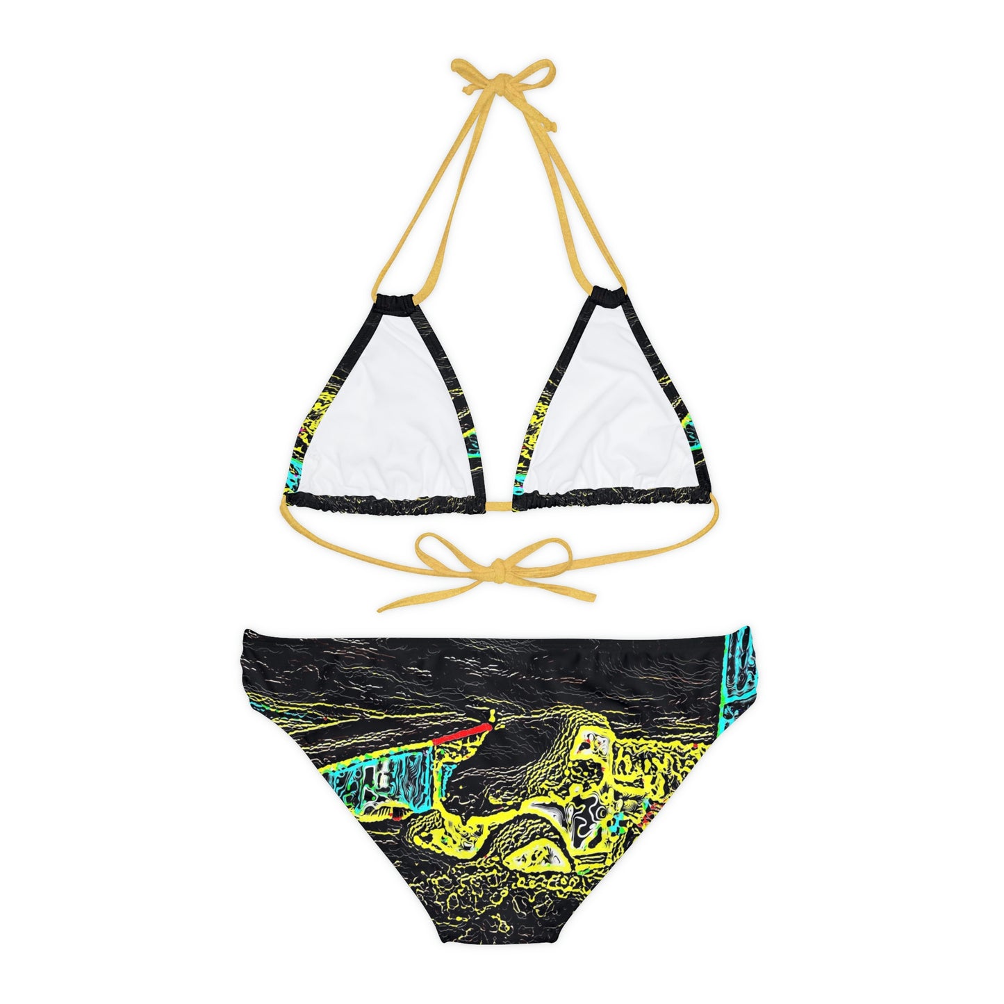 Strappy Bikini Set (AOP) ... "Snow Vehicle In Snow Storm At-Rest" ... Circa 12Mar23 ... Central Idaho ... 18-Hours Rendering Time: Original Works ...