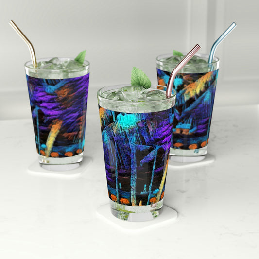 Pint Glass, 16oz ... "The Royal Hawai'ian: Waikiki Beach_Beach" ... Honolulu, HI ... Ocotber 2014 (Halloween) ... Original Works ...