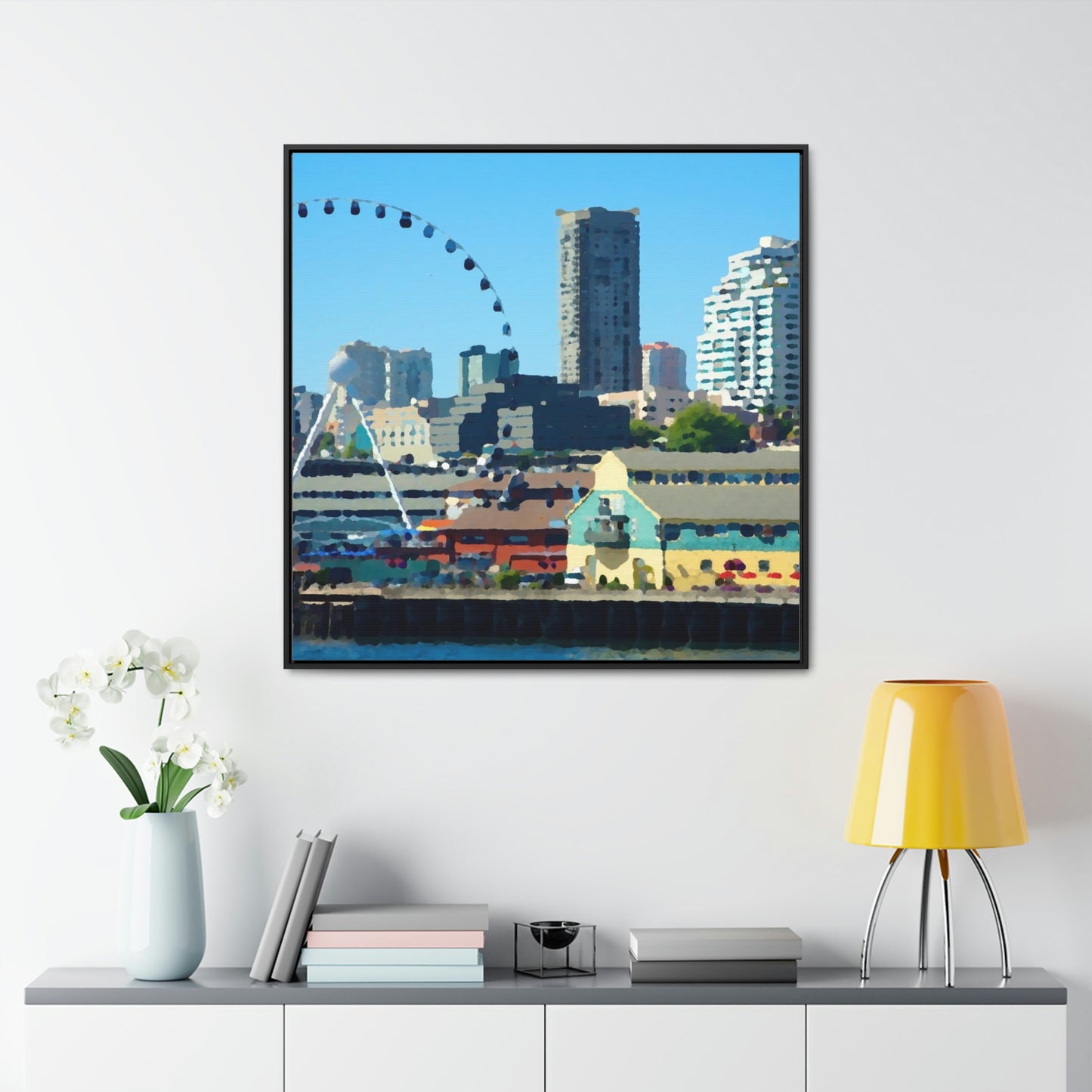 Gallery Canvas Wraps, Square Frame ... That Classic Wheel ... 'Seattle's Wheel' ... & Old Classic Waterside Vendors ...  'Family Archives' ... Original Works ...