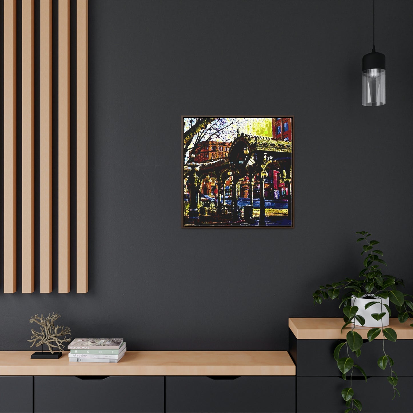 Gallery Canvas Wraps, Square Frame ... A Very Fine Place To Meet ... To Catch The Bus ... 'To Find A Friend' .. Just-To-Hangout ... Dr FJHolt Base Photo ... Original Works ...
