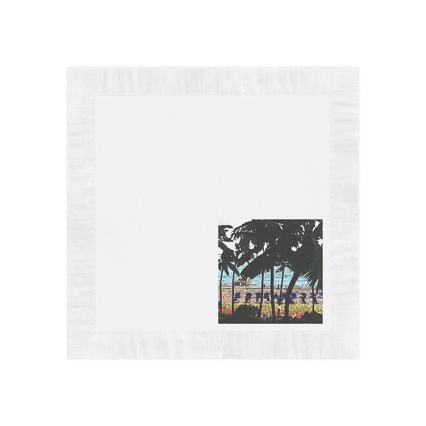 White Coined Napkins ... "A Beautiful Beach Amongst The Palms" ... The Outrigger Waikiki, Honolulu, Oahu ... Original Works ...