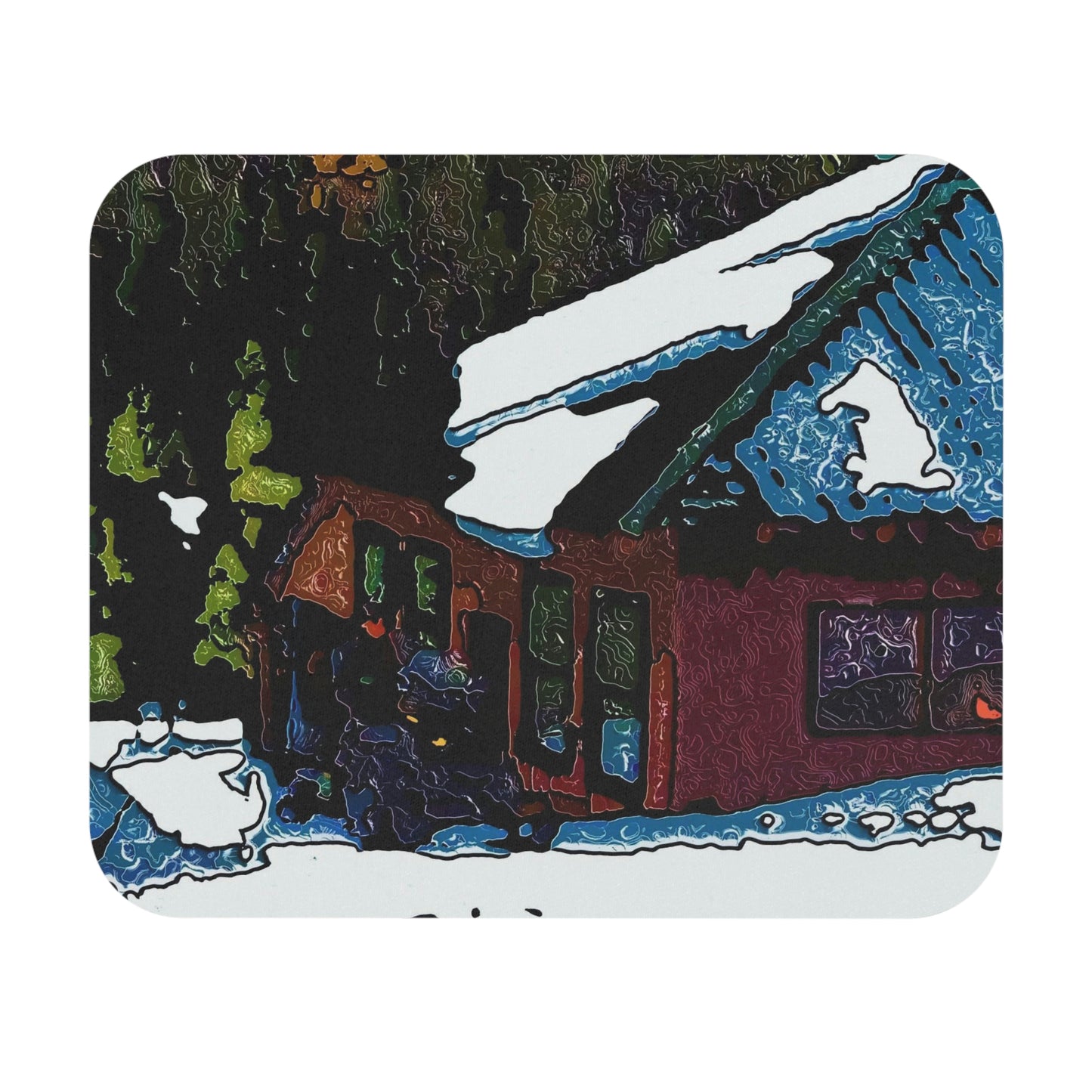 Mouse Pad (Rectangle) ... "A Rider Passeth-Through-It" ... Colors Galore & A Bit Of Impressionism ... Original Works. Winter 2021. Central Idaho. Rendering Time: 12 Hours ...