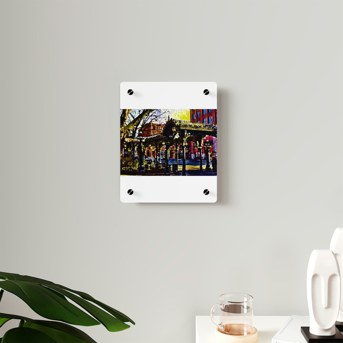 Acrylic Wall Art Panels ... A Very Fine Place To Meet ... To Catch The Bus ... 'To Find A Friend' .. Just-To-Hangout ... Dr FJHolt Base Photo ... Original Works ...