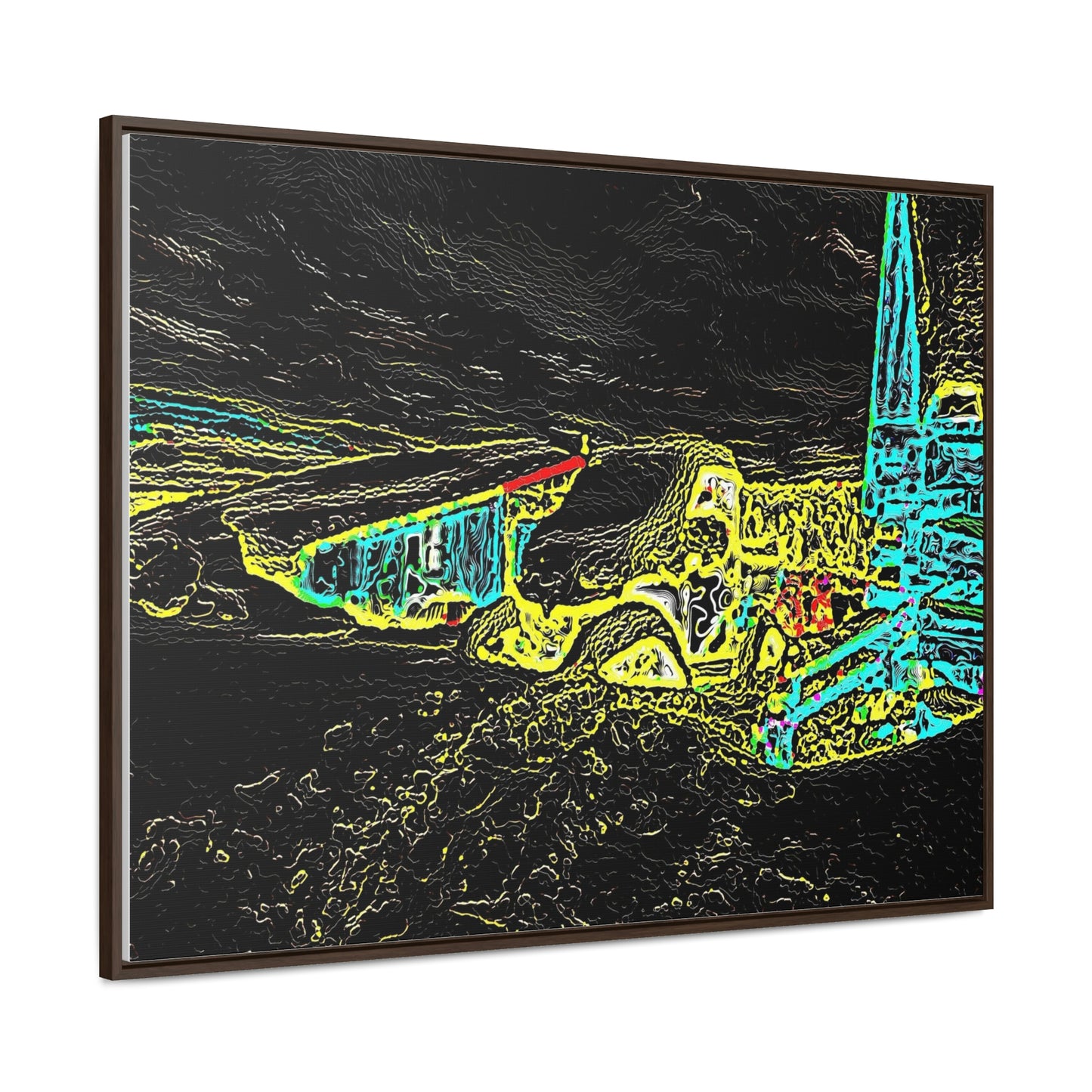 Gallery Canvas Wraps, Horizontal Frame ... "Snow Vehicle In Snow Storm At-Rest" ... Circa 12Mar23 ... Central Idaho ... 18-Hours Rendering Time: Original Works ...