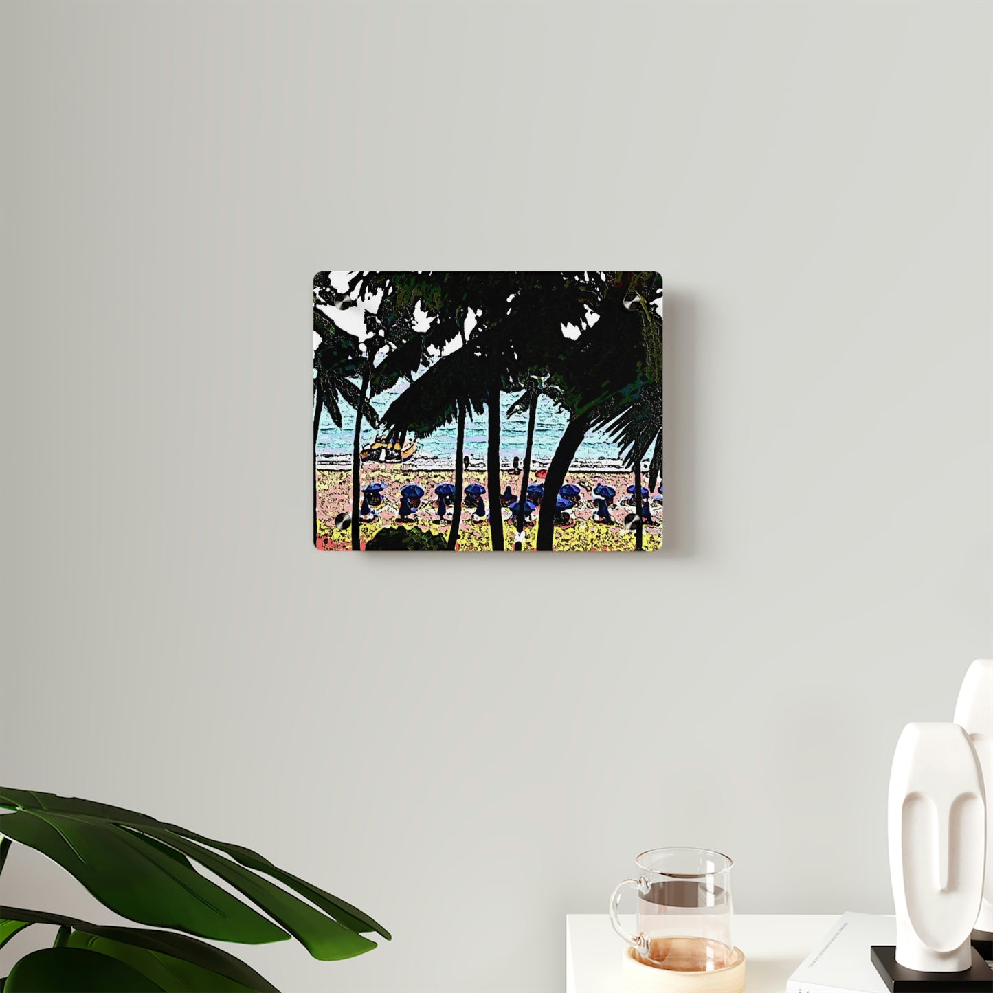 Acrylic Wall Art Panels ... "A Beautiful Beach Amongst The Palms" ... The Outrigger Waikiki, Honolulu, Oahu ... Original Works ...