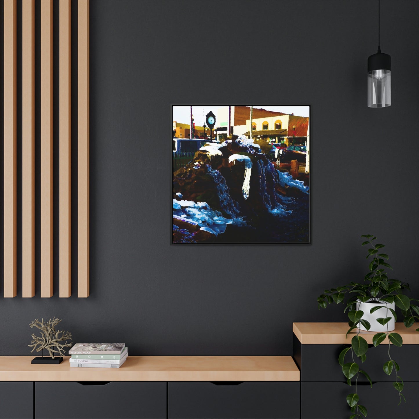Gallery Canvas Wraps, Square Frame ...  "Ice & Water Sculpted" ... Downtown Grangeville, Idaho ... Adjacent To Irwin Pharmacy ... 5Jan23 ... Original Works ...