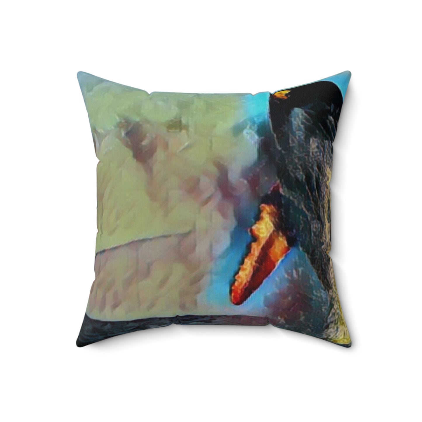 Spun Polyester Square Pillow ... An Extraordinary Humpback Breach ... 'With Explosive Energy' ... Family Archives (KPH) ... Circa: 21st Century. Maui, HI ... Original Works ...