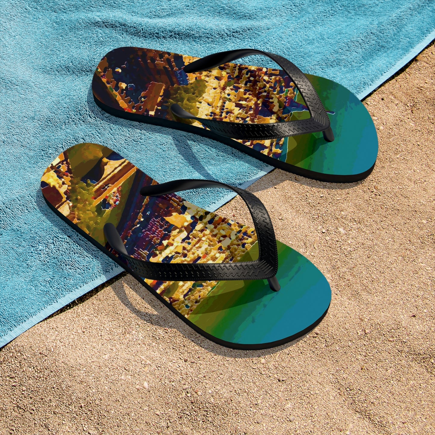Unisex Flip-Flops ... Au Paris ... "Along The River Seine" ... Barbara Joan Bonnel-Holt: 1972 ... Original Works ...