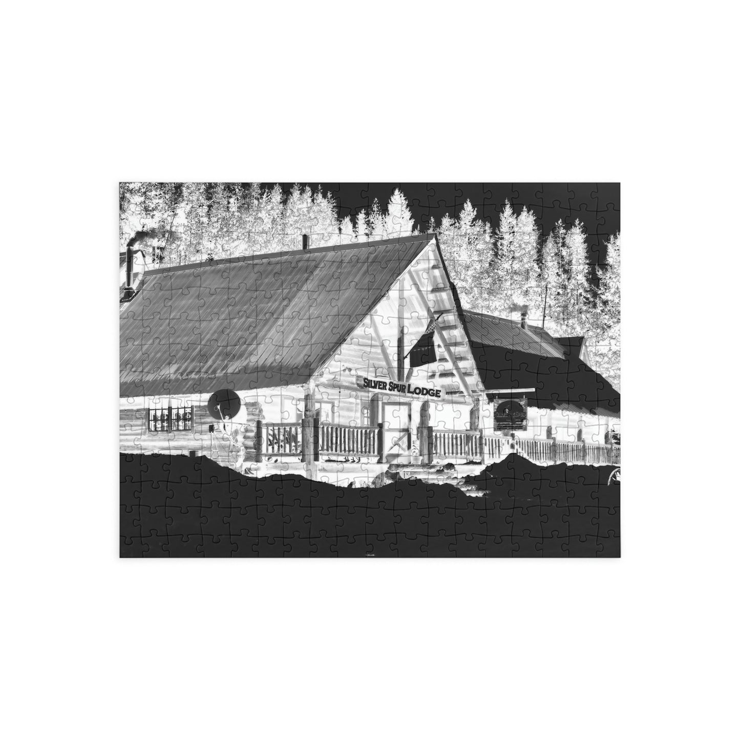 Puzzle (96, 252, 500, 1000-Piece) ... A Beautiful Lodge & Back-Country Outfitter In A Mountain Town ... 'Dixie, Idaho, November 2022' ... Original Works ...