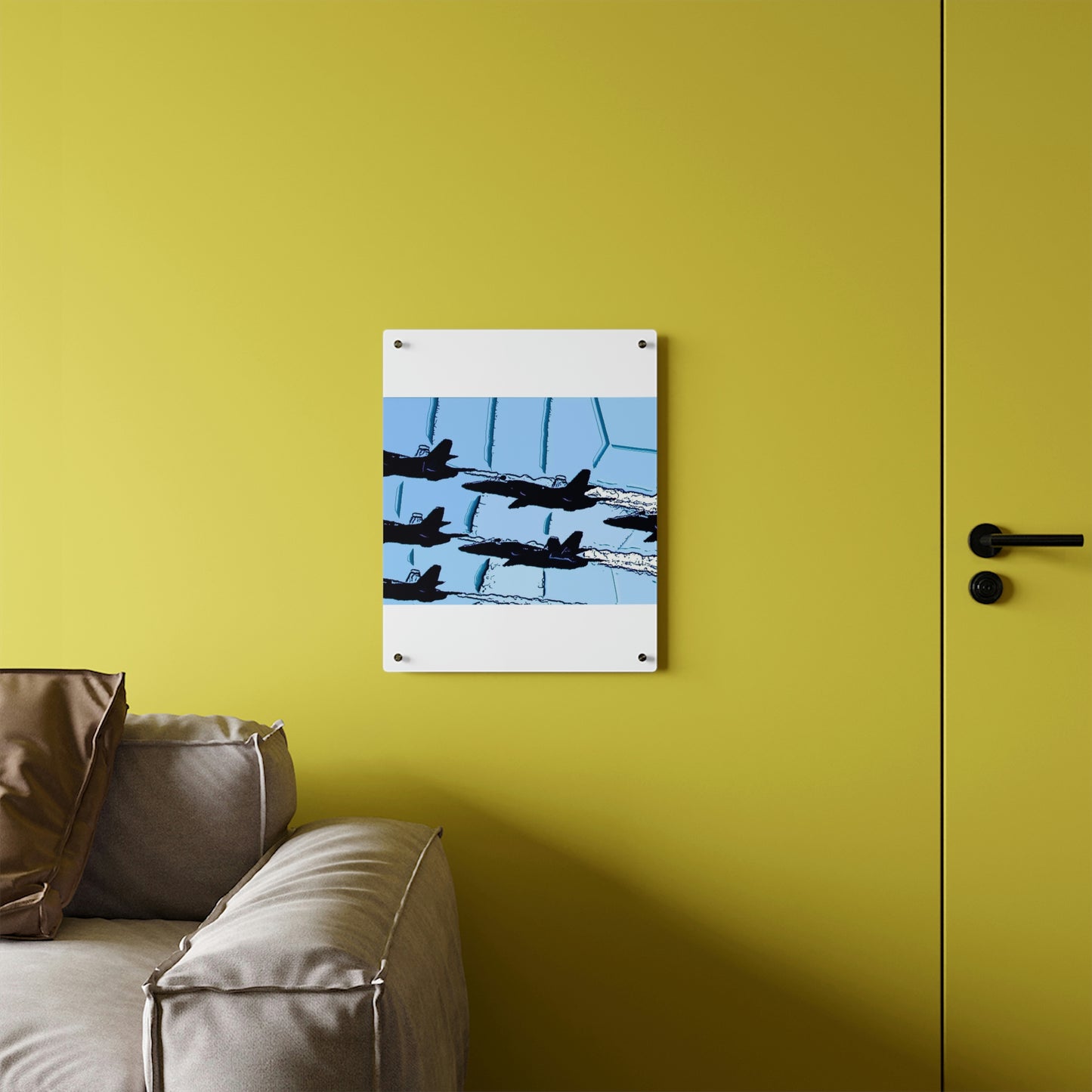 Acrylic Wall Art Panels ... Seattle Seafair ..."Blue Angels Run Over Lake Washington" ... Circa Mid 1980's ... Dr FJ Holt ... Original Works ...