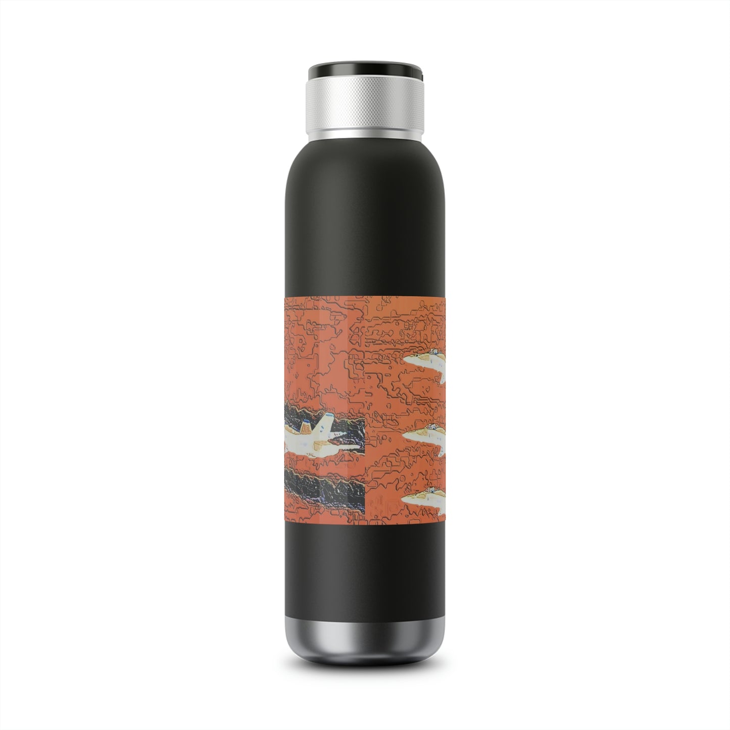 Soundwave Copper Vacuum Audio Bottle 22oz ... Seattle Seafair ..."Blue Angels Run Over Lake Washington" ... Circa Mid 1980's ... Dr FJ Holt ... Original Works ...