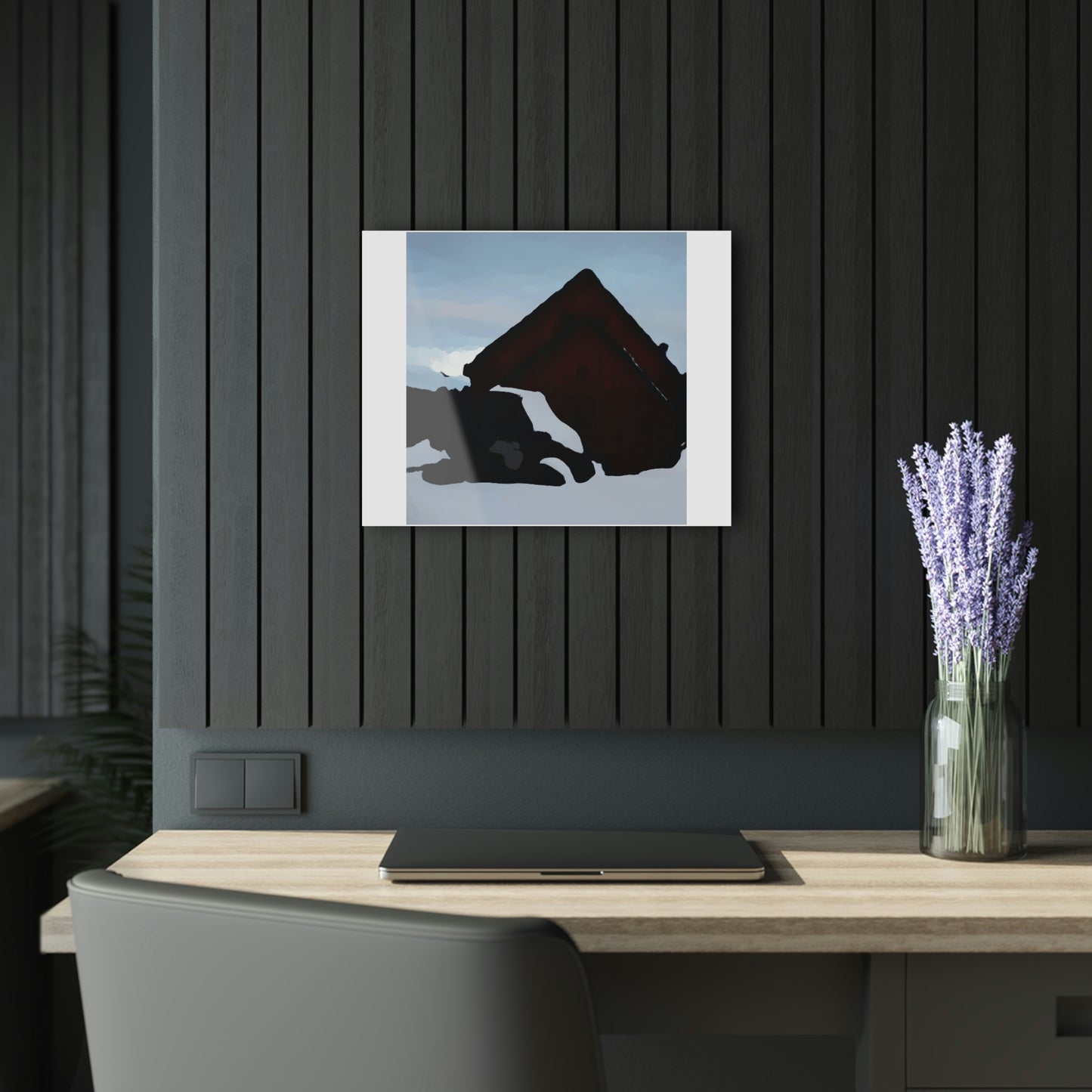 Acrylic Prints (French Cleat Hanging) ... After An Intense Snow Storm ... 'Digging Out' ... A Vehicle & Cabin "In The Mountains" ... March 2023 ... Original Works ...