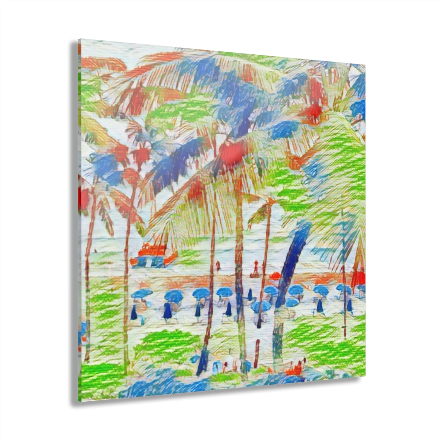 Acrylic Prints (French Cleat Hanging) ... "The Royal Hawai'ian: Waikiki Beach_Beach" ... Honolulu, HI ... Ocotber 2014 (Halloween) ... Original Works ...