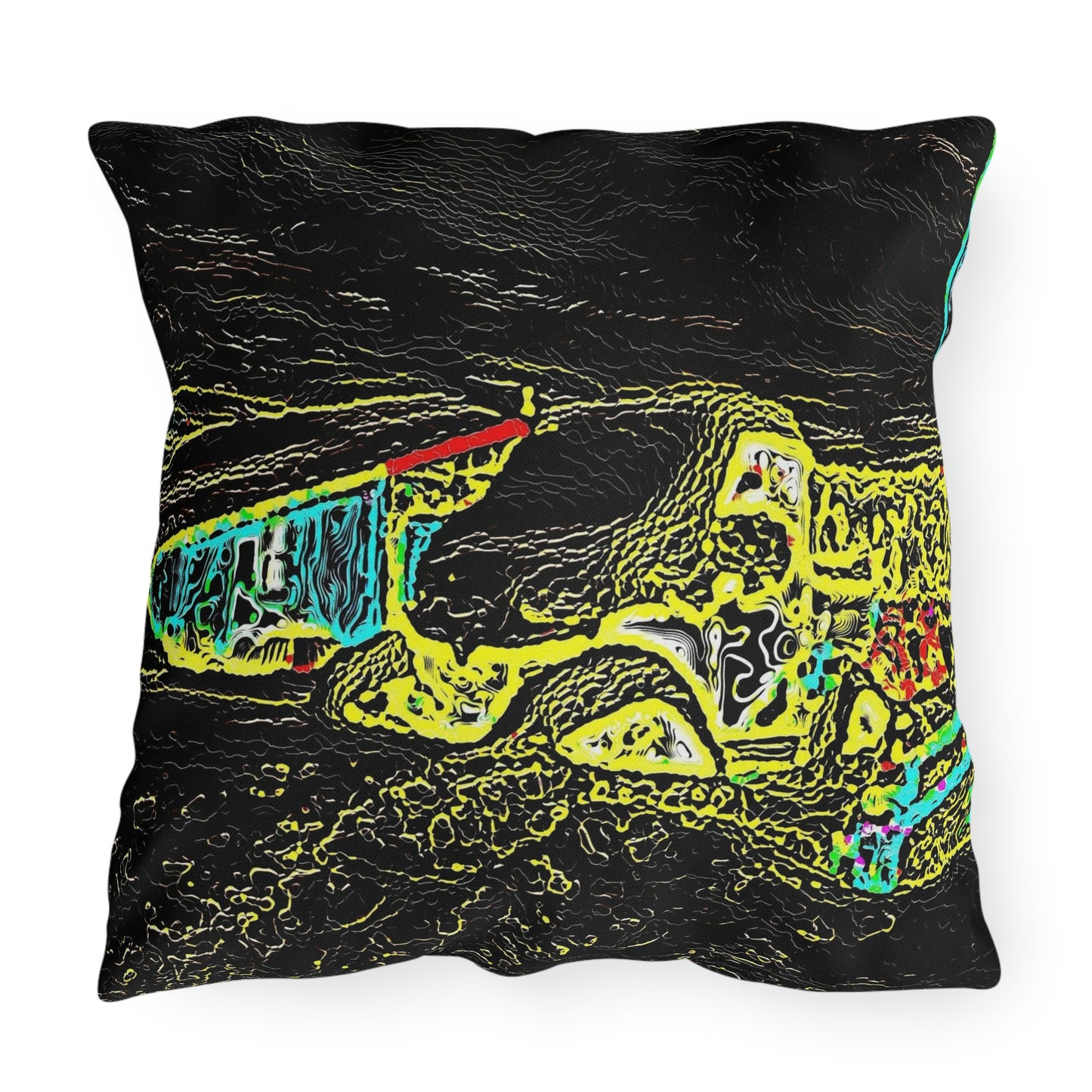Outdoor Pillows ...  "Snow Vehicle In Snow Storm At-Rest" ... Circa 12Mar23 ... Central Idaho ... 18-Hours Rendering Time: Original Works ...