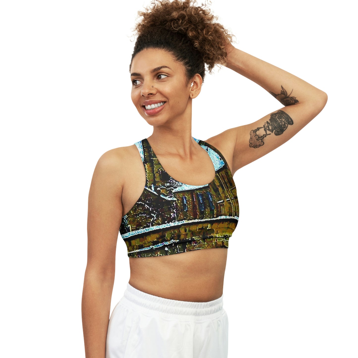 Seamless Sports Bra (AOP) ... Walikng The Streets & Alleys ... 'Strolling The Canals ... '  ... Original Works  ...