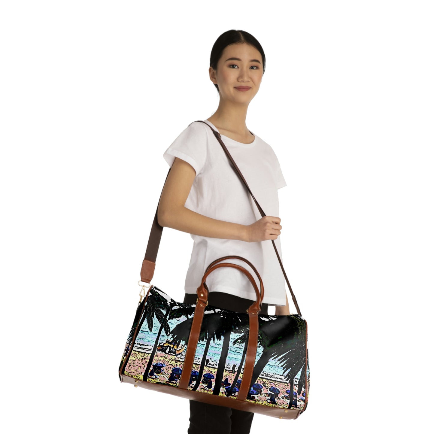 Waterproof Travel Bag ... "A Beautiful Beach Amongst The Palms" ... The Outrigger Waikiki, Honolulu, Oahu ... Original Works ...