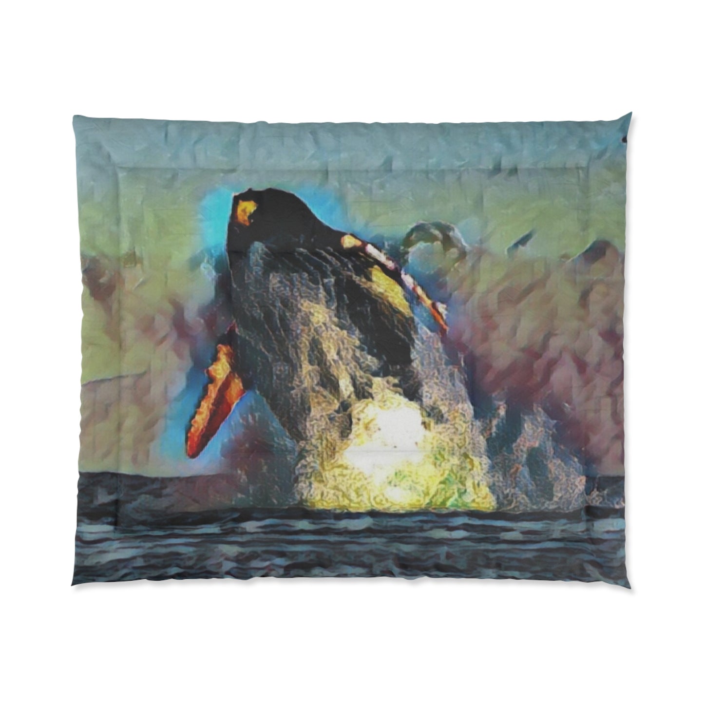 Comforter ... An Extraordinary Humpback Breach ... 'With Explosive Energy' ... Family Archives (KPH) ... Circa: 21st Century. Maui, HI ... Original Works ...