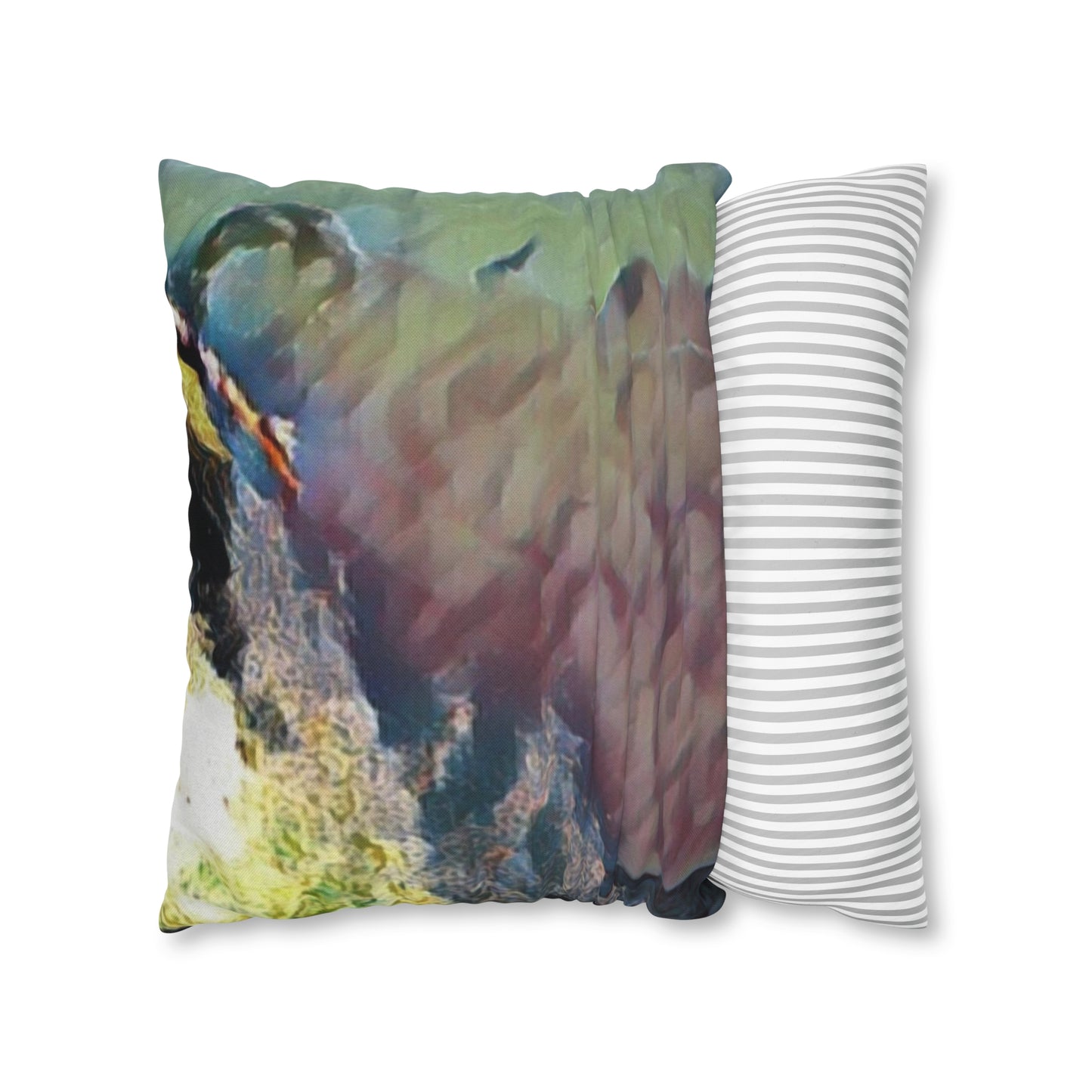 Spun Polyester Square Pillow Case ... An Extraordinary Humpback Breach ... 'With Explosive Energy' ... Family Archives (KPH) ... Circa: 21st Century. Maui, HI ... Original Works ...