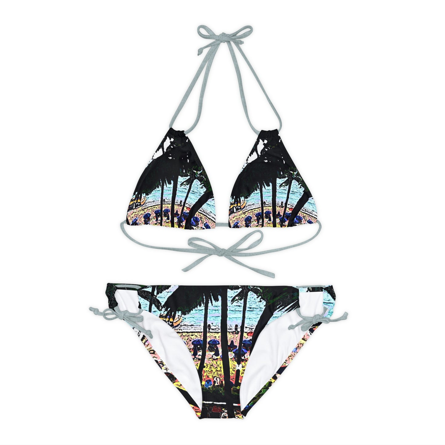 Strappy Bikini Set ...  "A Beautiful Beach Amongst The Palms" ... The Outrigger Waikiki, Honolulu, Oahu ... Original Works ...