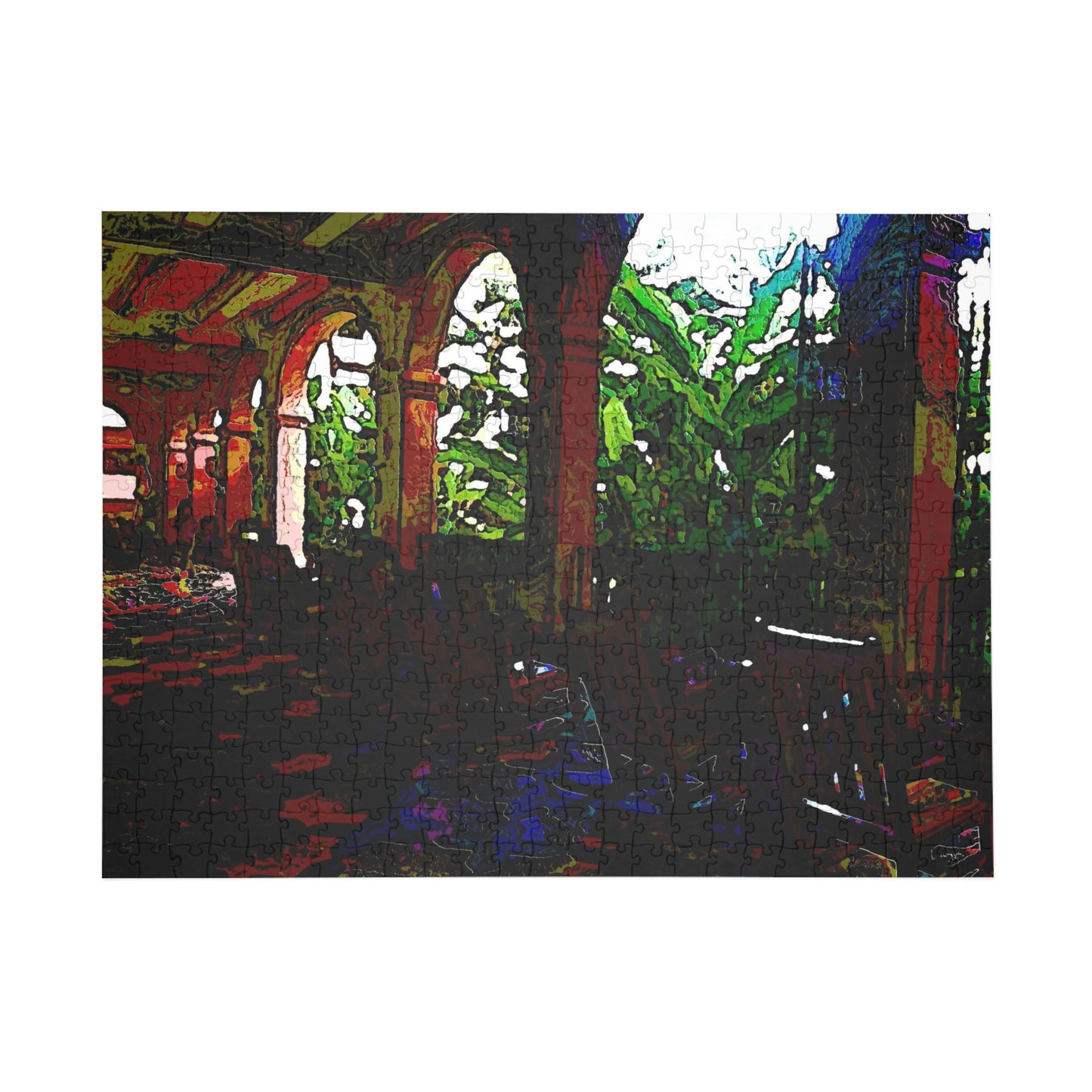 Puzzle (96, 252, 500, 1000-Piece) ... Lanai & Rocking Chairs At: 'The Pink Palace' ... The Royal Hawai'ian ... Honolulu, HI ... '27Oct2014' ... Original Works ...