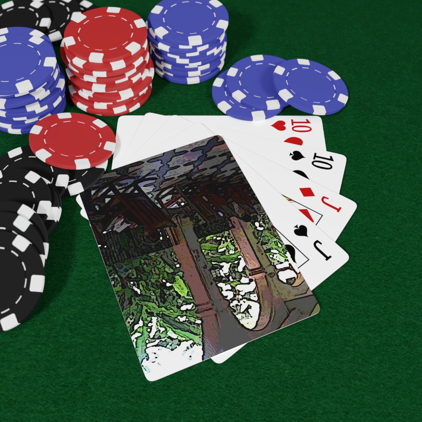 Custom Poker Cards ... Lanai & Rocking Chairs At: 'The Pink Palace' ... The Royal Hawai'ian ... Honolulu, HI ... '27Oct2014' ... Original Works ...
